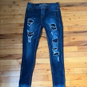 Wall flower Fable Distressed  sequin Denim Skinny Jeans